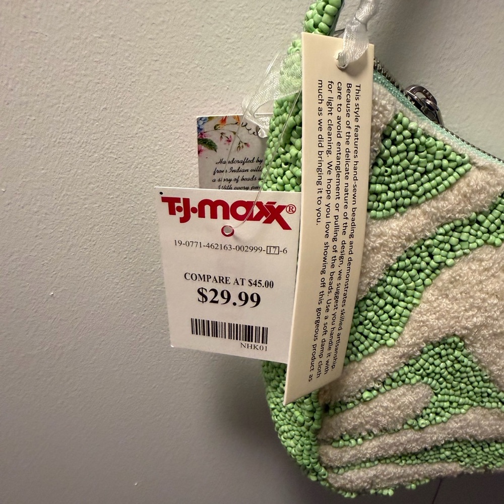 Green and Cream Women's Bag - Picture 3 of 4